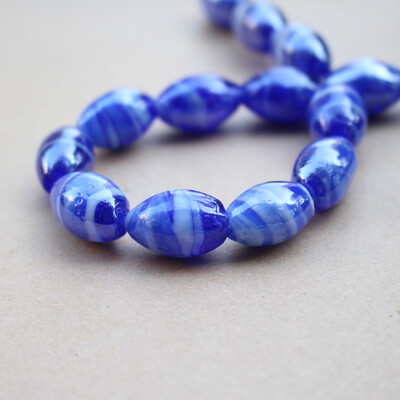 10kom 12*16mm ručno rađenih lampwork staklenih perli s dvostrukim prugama Višebojne ovalne šarm perle za nakit, narukvice, ogrlice, naušnice