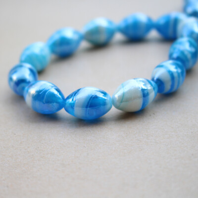 10kom 12*16mm ručno rađenih lampwork staklenih perli s dvostrukim prugama Višebojne ovalne šarm perle za nakit, narukvice, ogrlice, naušnice