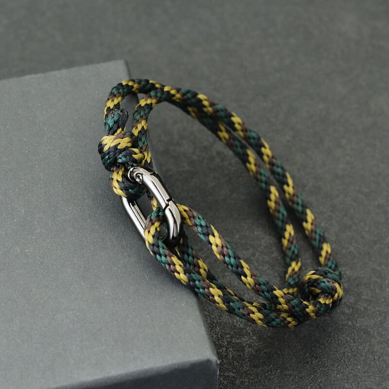 Etnikai csúszó állítható kötél karkötő férfiaknak kétrétegű szövet tengeri melltartó tengerész ajándék Beach Vibe karkötő Pulseria