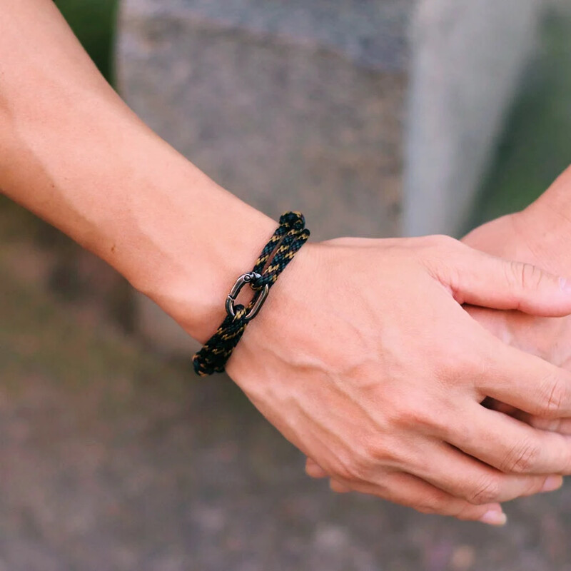 Etnikai csúszó állítható kötél karkötő férfiaknak kétrétegű szövet tengeri melltartó tengerész ajándék Beach Vibe karkötő Pulseria