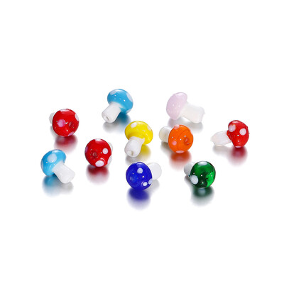 10/20 gab. Krāsainas sēnes formas lampas stikla krelles, brīvas starplikas rotaslietu izgatavošanai, DIY kaklarotas auskari aksesuāri