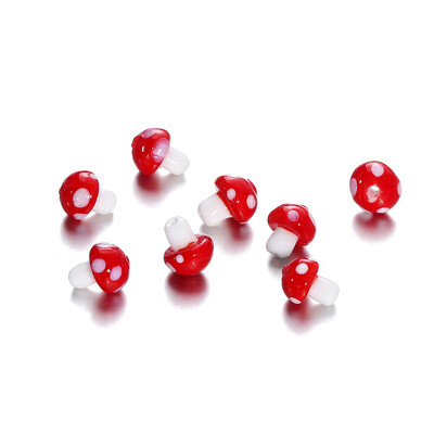 10/20 gab. Krāsainas sēnes formas lampas stikla krelles, brīvas starplikas rotaslietu izgatavošanai, DIY kaklarotas auskari aksesuāri