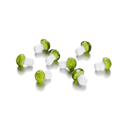 10/20 gab. Krāsainas sēnes formas lampas stikla krelles, brīvas starplikas rotaslietu izgatavošanai, DIY kaklarotas auskari aksesuāri