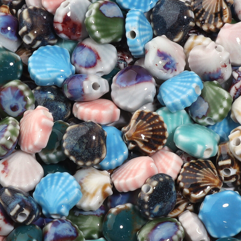 5vnt./stal. Spalvingi apvalkalai keraminiai karoliukai palaidi karoliukai Spalvoti karoliukai rankų darbo papuošalams gaminti Auskarų žiedai Dovanos Priedai