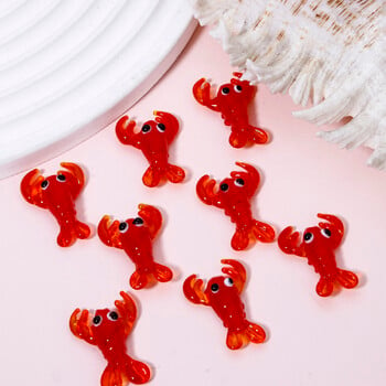 2 τμχ Νέα Lampwork Γυάλινες Χάντρες 3D Red Lobster Spacer Beads For DIY κολιέ σκουλαρίκια Γυναικεία κοσμήματα ευρήματα Περίπου 3,1 cm x 2,1 cm