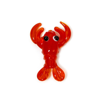 2 τμχ Νέα Lampwork Γυάλινες Χάντρες 3D Red Lobster Spacer Beads For DIY κολιέ σκουλαρίκια Γυναικεία κοσμήματα ευρήματα Περίπου 3,1 cm x 2,1 cm