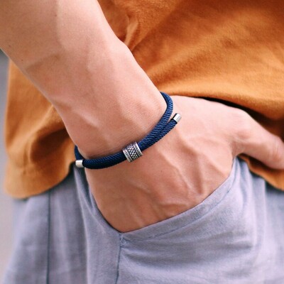 Noter új férfi karkötő Vintage Viking karkötő Homme 4mm nylon zsinór lánc karkötő állítható szabadidős kiegészítők Pulseira