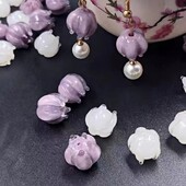 10/12 ks 9-farebné sklenené korálky s kvetinovými zvončekmi, náušnice, náramok, príslušenstvo, piercing, korálky, zvonček, orchidea, korálková šnúrka, šperky