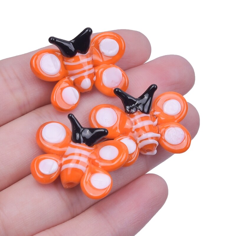 2 buc. margele de sticla animale pisica/câine/fluture/libelula/broasca/rață/ciuperci margele pentru bijuterii pentru realizarea de bijuterii piercing șir de margele