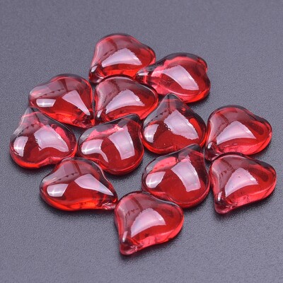 20 de bucăți din sticlă în formă de inimă, mărgele de flori petale, cercei, brățară, accesorii pentru acoperirea capului, mărgele cu pandantiv cu petale de sticlă.