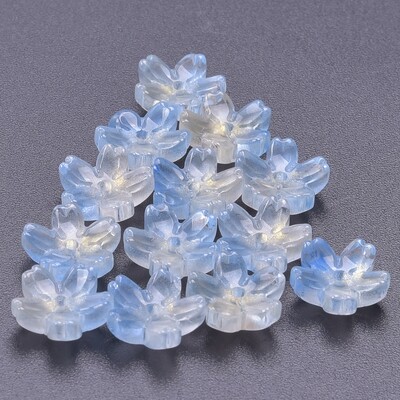 20 de bucăți din sticlă în formă de inimă, mărgele de flori petale, cercei, brățară, accesorii pentru acoperirea capului, mărgele cu pandantiv cu petale de sticlă.