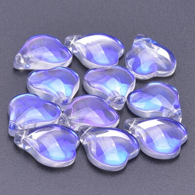 20 de bucăți din sticlă în formă de inimă, mărgele de flori petale, cercei, brățară, accesorii pentru acoperirea capului, mărgele cu pandantiv cu petale de sticlă.