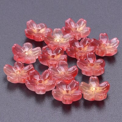 20 de bucăți din sticlă în formă de inimă, mărgele de flori petale, cercei, brățară, accesorii pentru acoperirea capului, mărgele cu pandantiv cu petale de sticlă.