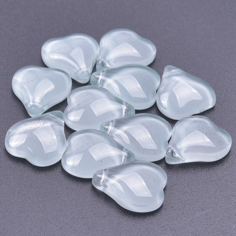 20 de bucăți din sticlă în formă de inimă, mărgele de flori petale, cercei, brățară, accesorii pentru acoperirea capului, mărgele cu pandantiv cu petale de sticlă.