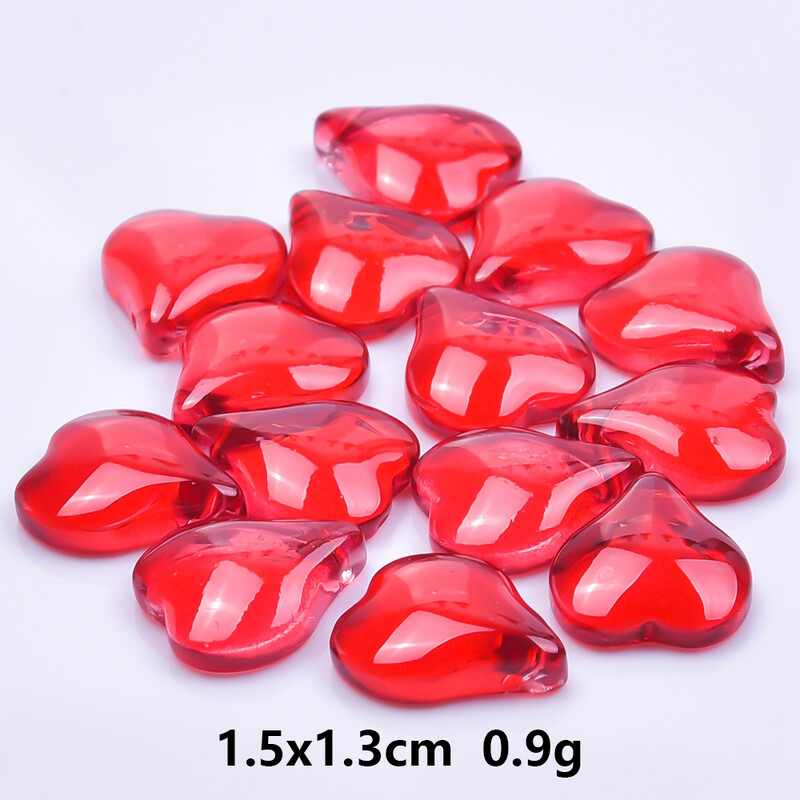 20 de bucăți din sticlă în formă de inimă, mărgele de flori petale, cercei, brățară, accesorii pentru acoperirea capului, mărgele cu pandantiv cu petale de sticlă.