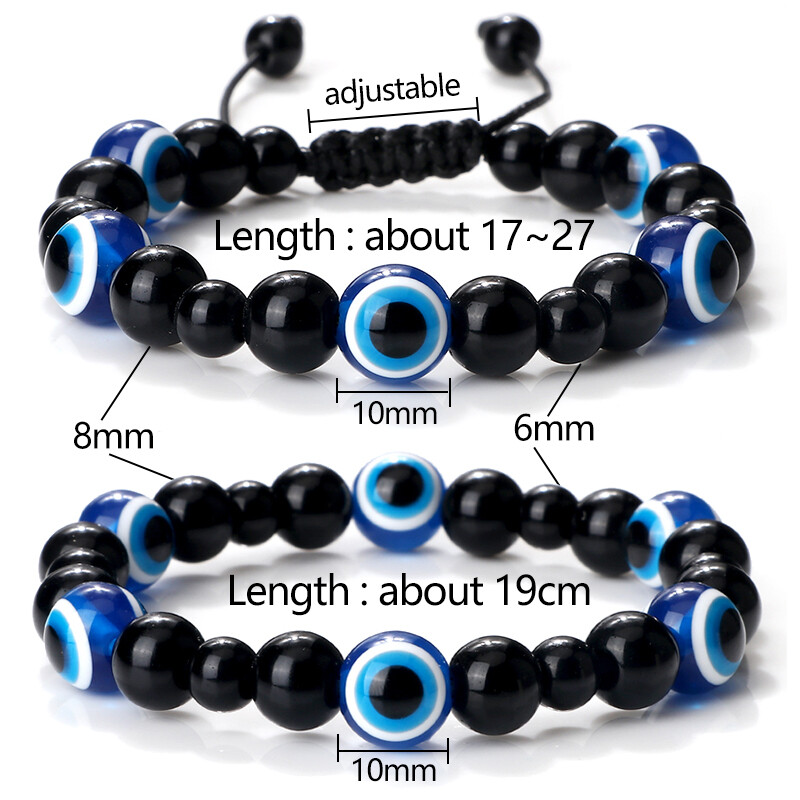 Brățară cu mărgele de lavă neagră mat, cu farmec, brățări turcești cu ochi rău norocos, pentru femei, bărbați, piatră naturală, obsidian, onix, brățări, bijuterii