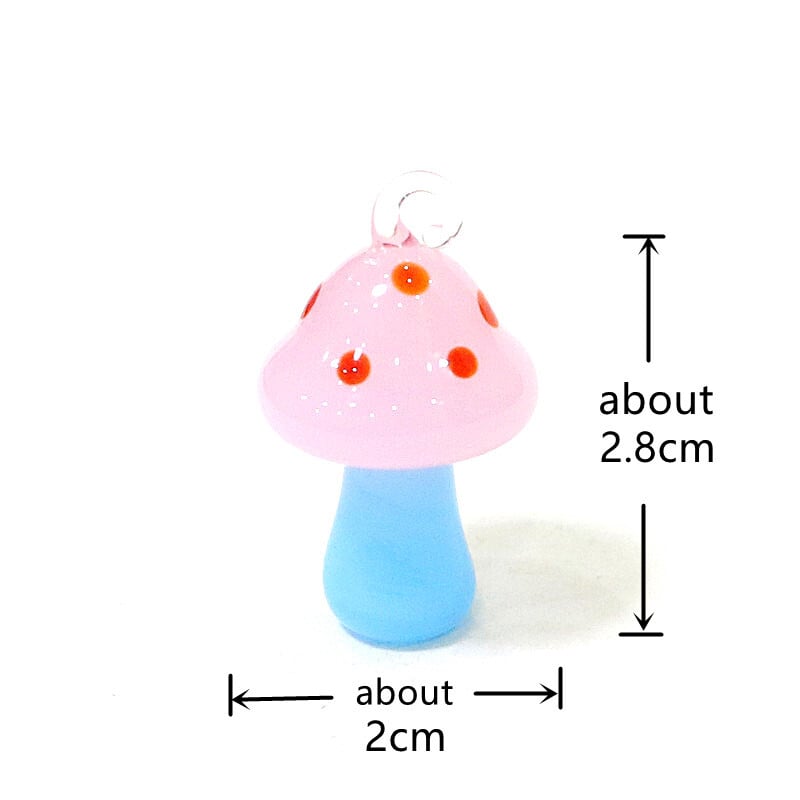 2 ks mini roztomilý prívesok s hubami, ručne vyrobený sklenený prívesok, DIY módny náhrdelník pre ženy a dievčatá, kreatívny dizajn, dámske šperky, párty