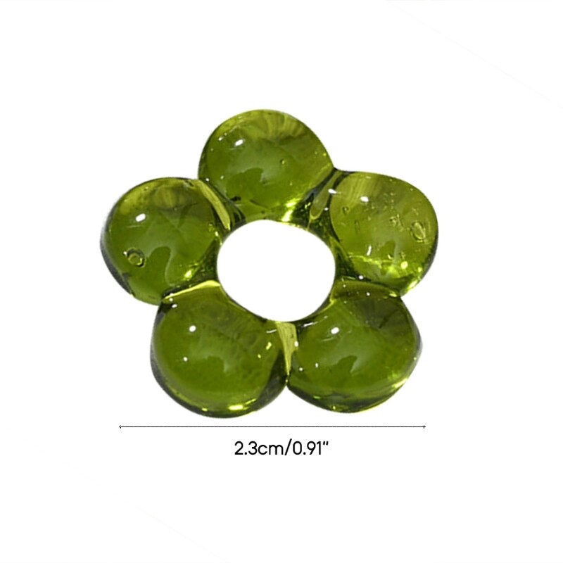 Vitrāžas piekariņi dobi piecu ziedu pērlīšu šarmu ornaments DIY atslēgu piekariņi Auskari rotaslietas aksesuāri Viegli lietojami