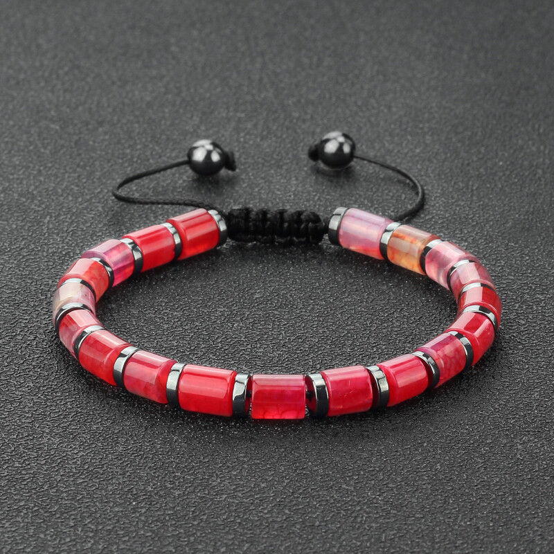 Nova plava pletena narukvica u obliku cilindra, okrugli crni žučni kamen, razmaknica, lančić od ahata, žene, muškarci, prirodni Pulsera nakit, poklon