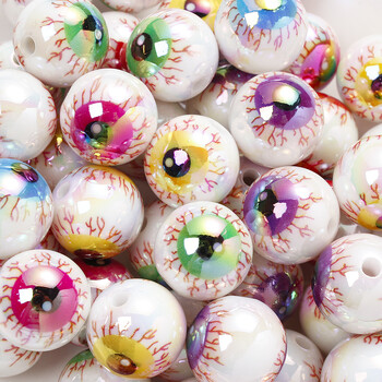 iYOE 10 τμχ Spooky Eyeball Beads Acrylic Spacer Beads Shiny Evil Eye Loose Beads For Diy Halloween & Party Decor Κατασκευή κοσμημάτων