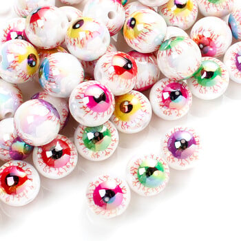 iYOE 10 τμχ Spooky Eyeball Beads Acrylic Spacer Beads Shiny Evil Eye Loose Beads For Diy Halloween & Party Decor Κατασκευή κοσμημάτων