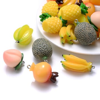 iYOE Mix Resin Animal Fruit Charms Λεμόνι Μπανάνα Ντομάτα Χήνα Χελώνα Κρεμαστό Γούρια Χάντρες για Κατασκευή Κολιέ Μπρελόκ DIY Craft