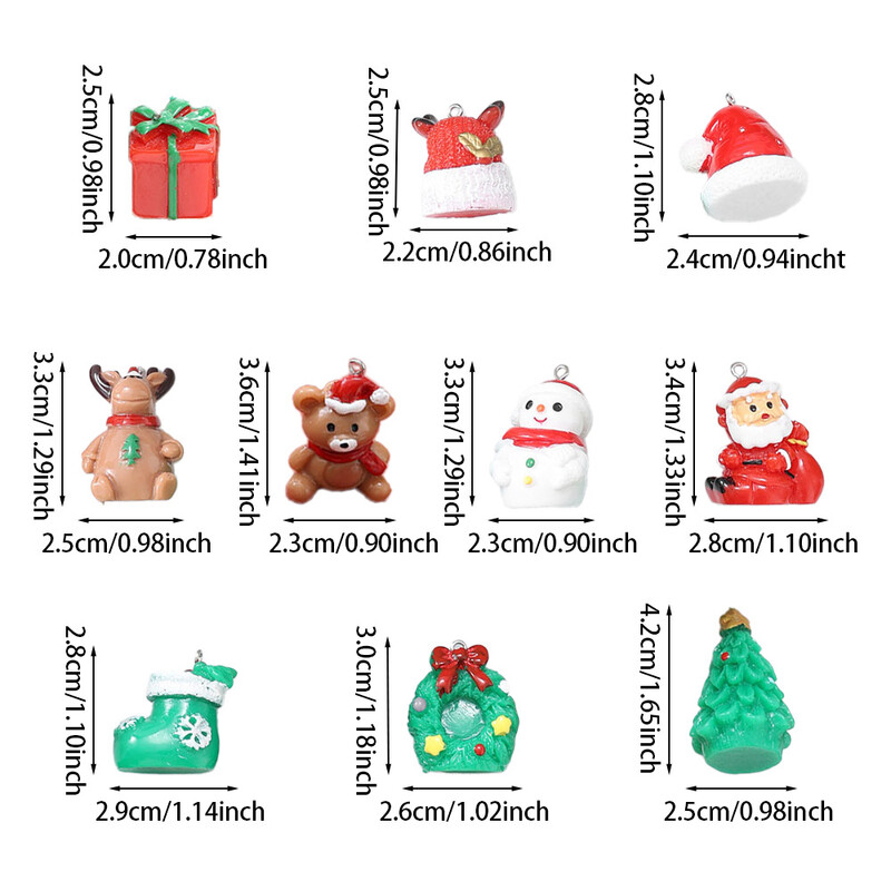 iYOE Mix živice vianočný darček snehuliak ponožky rukavice sob prívesok korálky na výrobu náhrdelník DIY remeselné kľúčenky