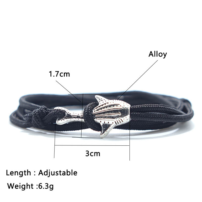Personalizovaný náramok s motívom žraloka veľrybieho, unisex, nastaviteľný macram, náramok na ruku, doplnky na priateľstvo, kempingové šperky