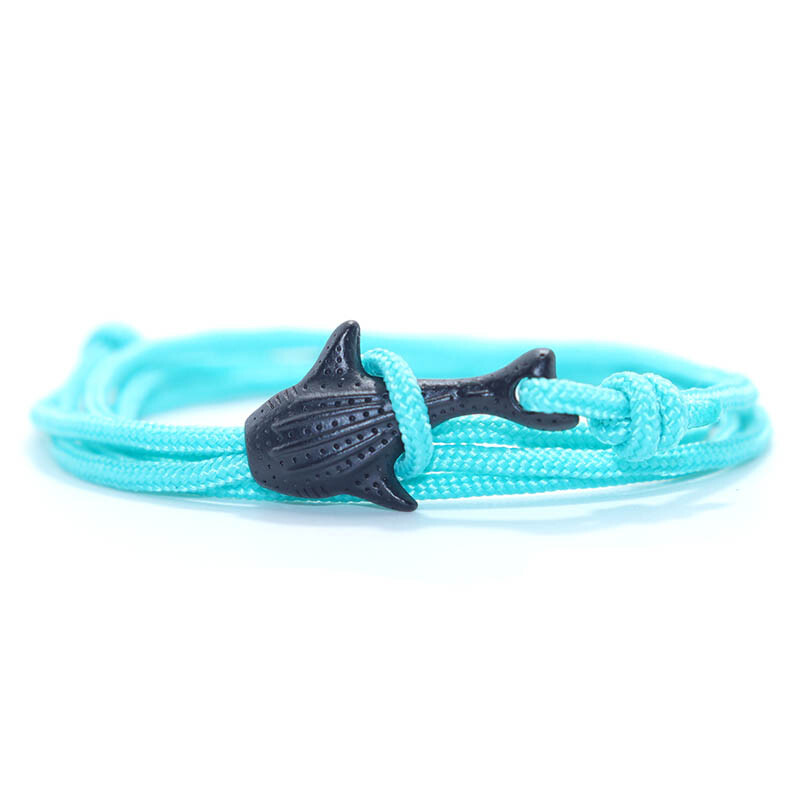 Personalizovaný náramok s motívom žraloka veľrybieho, unisex, nastaviteľný macram, náramok na ruku, doplnky na priateľstvo, kempingové šperky
