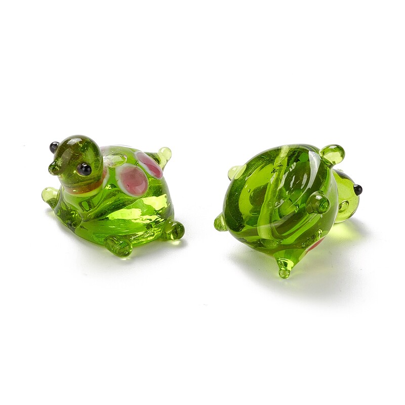 5 bucăți lucrat manual 3D broasca țestoasă de Murano margele de sticlă distanțiere animale pandantiv pentru colier brățară bijuterii DIY