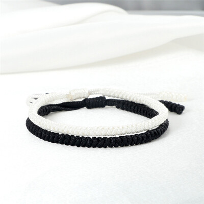 Etnikai tibeti buddha szőtt amulett többszínű karkötők és karkötők nőknek, férfiaknak kézzel készített kötél Buddha varázskarkötő barát ajándék