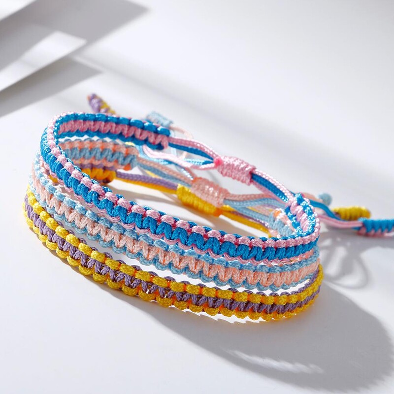 Etnikai tibeti buddha szőtt amulett többszínű karkötők és karkötők nőknek, férfiaknak kézzel készített kötél Buddha varázskarkötő barát ajándék