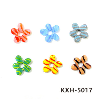 6 ks nepravidelných tvarov roztomilých mini sklenených kvetinových ozdôb, vianočných svadobných dekorácií, doplnkov pre DIY dievčenské šperky, prívesky na šperky
