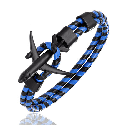 MKENDN modes lidmašīnas enkura rokassprādzes sievietēm šarms ādas rokassprādzes vīriešiem metāla āķi Hope Homme rotaslietas aviācijas stils