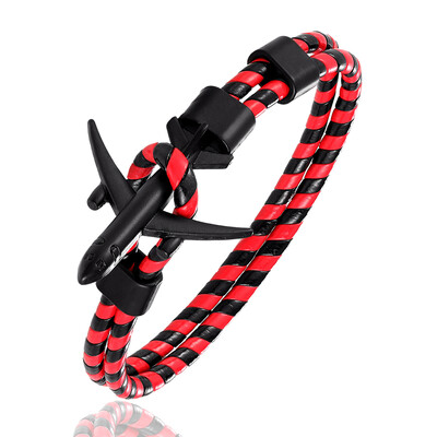 MKENDN modes lidmašīnas enkura rokassprādzes sievietēm šarms ādas rokassprādzes vīriešiem metāla āķi Hope Homme rotaslietas aviācijas stils