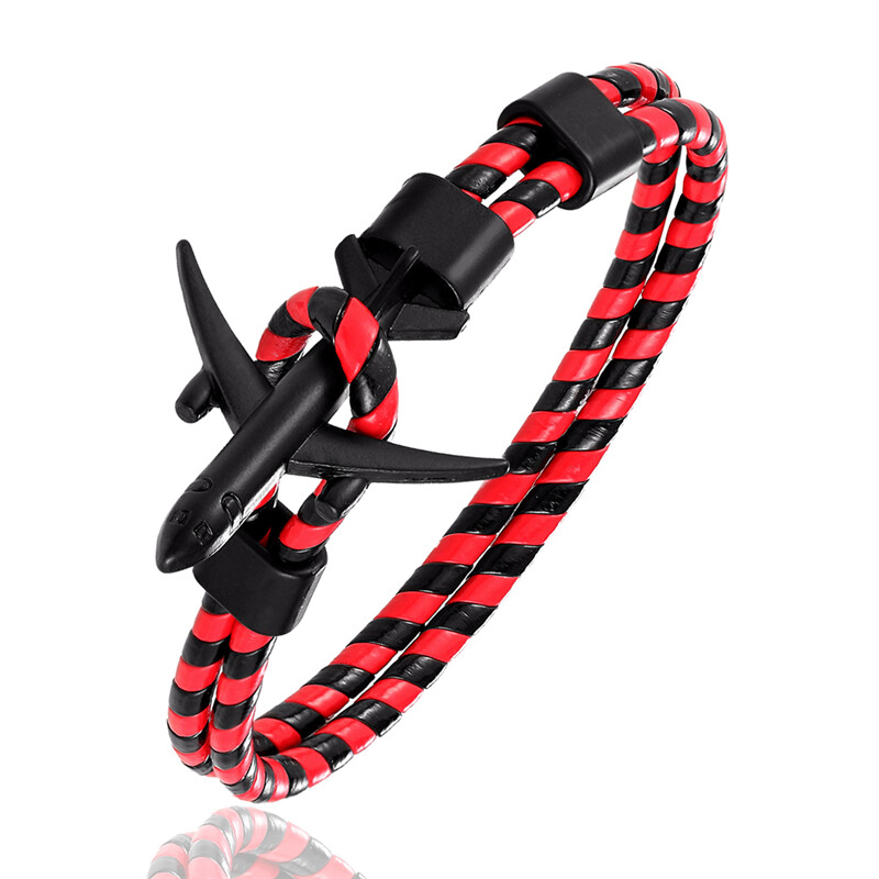 MKENDN modes lidmašīnas enkura rokassprādzes sievietēm šarms ādas rokassprādzes vīriešiem metāla āķi Hope Homme rotaslietas aviācijas stils