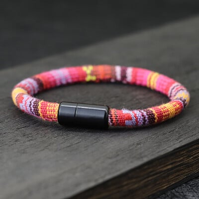 Boho náramok z tkaniny pre mužov, magický náramok pre šťastie z látky, minimalistický etnický náramok pre priateľov, darček pre mužov, náramky, letné šaty