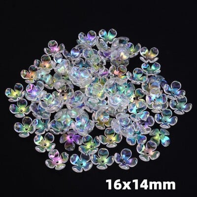 50db virág távtartó gyöngyök toll levél akril gyöngyök ékszerkészítéshez karkötő nyaklánc fülbevaló barkács kézműves kézzel készített kiegészítők