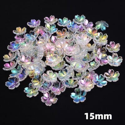 50db virág távtartó gyöngyök toll levél akril gyöngyök ékszerkészítéshez karkötő nyaklánc fülbevaló barkács kézműves kézzel készített kiegészítők