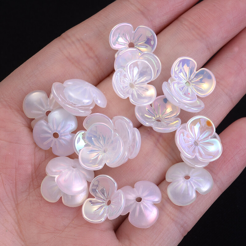 50db virág távtartó gyöngyök toll levél akril gyöngyök ékszerkészítéshez karkötő nyaklánc fülbevaló barkács kézműves kézzel készített kiegészítők