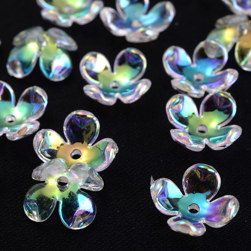 50db virág távtartó gyöngyök toll levél akril gyöngyök ékszerkészítéshez karkötő nyaklánc fülbevaló barkács kézműves kézzel készített kiegészítők