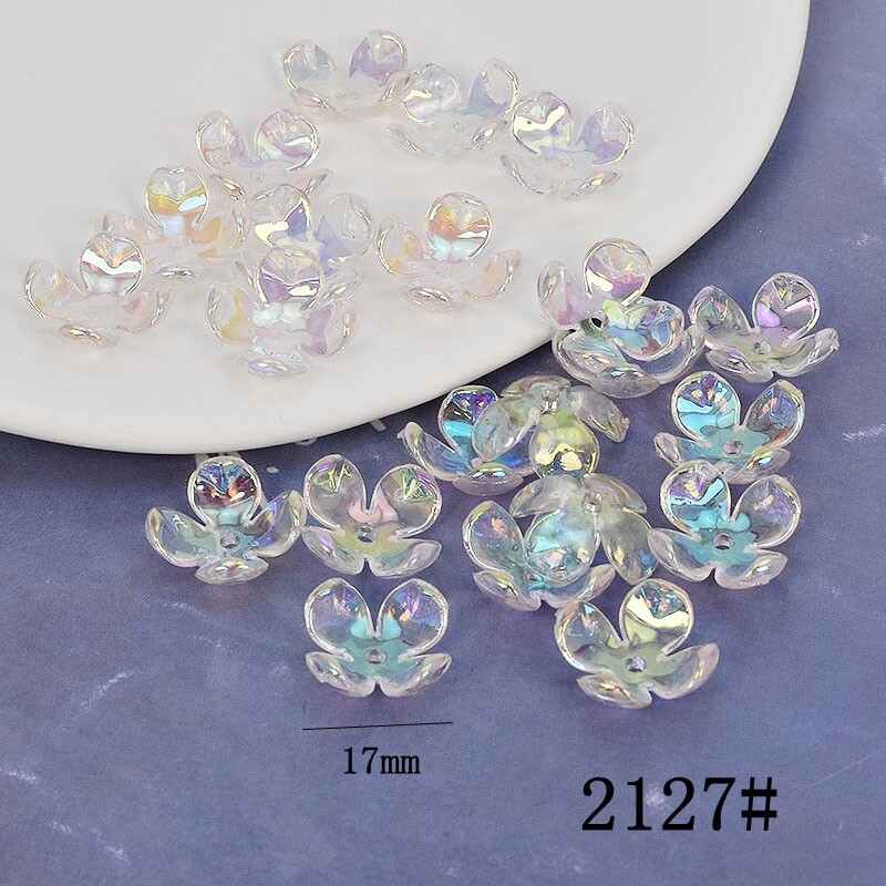 50db virág távtartó gyöngyök toll levél akril gyöngyök ékszerkészítéshez karkötő nyaklánc fülbevaló barkács kézműves kézzel készített kiegészítők