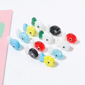 2 db Aranyos Lámpafényű Üveg Tengergyöngyök Hal Állat Többszínű Barkács ékszerkészítéshez Körülbelül 20 mm x 13 mm, Lyuk: kb 0,8 mm