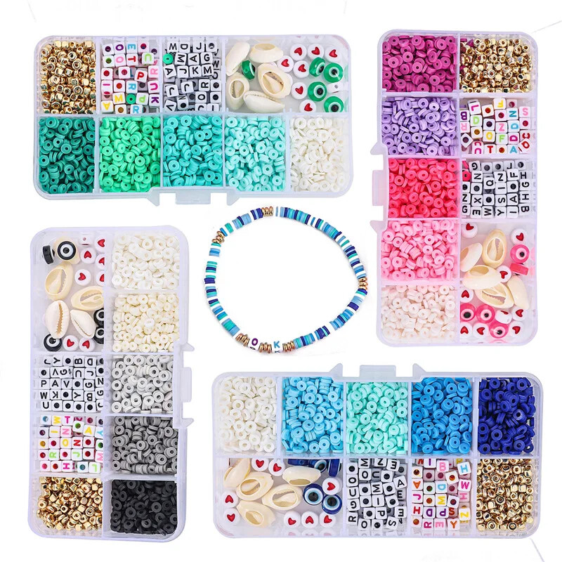 1350 ks farebných hlinených korálok na výrobu šperkov, DIY náhrdelníky, príslušenstvo na výrobu, sada pre dievčatá, deti, náramky, korálkovanie, potreby