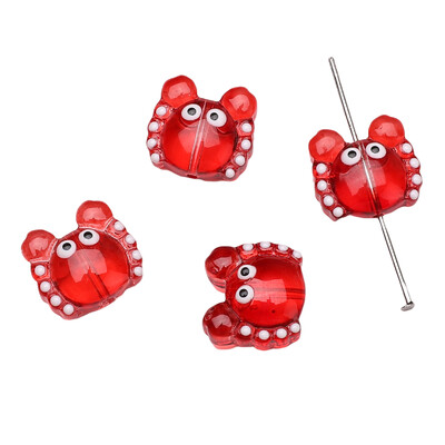 1db 13,5x12,5 mm-es divatos üveglámpa gyöngyök Szép kis rákgyöngyök barkácsoláshoz, női ékszerkészítési kiegészítőkhöz