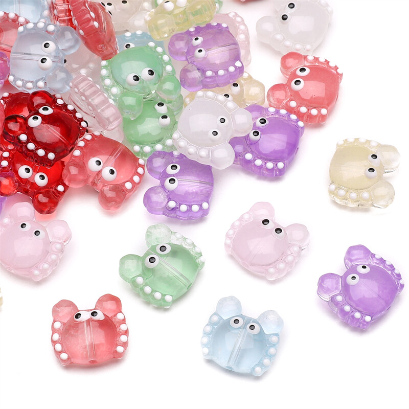 1db 13,5x12,5 mm-es divatos üveglámpa gyöngyök Szép kis rákgyöngyök barkácsoláshoz, női ékszerkészítési kiegészítőkhöz