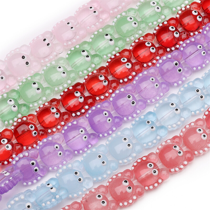 1db 13,5x12,5 mm-es divatos üveglámpa gyöngyök Szép kis rákgyöngyök barkácsoláshoz, női ékszerkészítési kiegészítőkhöz