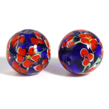 DoreenBeads 20mm Lampwork Γυάλινες Χάντρες Στρογγυλές Πολύχρωμες Γυναικείες Μποέμικο Στιλ λουλούδι DIY Κατασκευή Βραχιόλια Δώρα κοσμημάτων,1 ΤΕΜ.