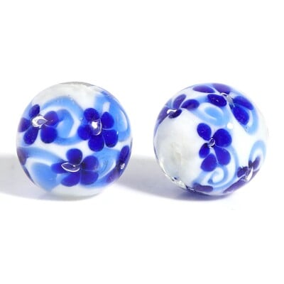DoreenBeads 20mm sklenené korálky Lampwork, okrúhle, viacfarebné, bohémsky štýl, kvet, pre ženy, DIY výroba náramkov, šperky, darčeky, 1 ks.