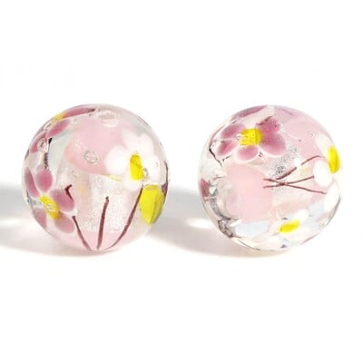 DoreenBeads 20mm sklenené korálky Lampwork, okrúhle, viacfarebné, bohémsky štýl, kvet, pre ženy, DIY výroba náramkov, šperky, darčeky, 1 ks.
